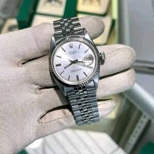rolex diamond watch Rolex Datejust 1601 Silver Dial 36mm 1966 Front View – Rolex Diamond Watch
