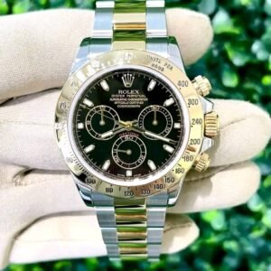 Rolex Daytona 116523 Black Dial gold rolex watch men Chronograph Close-Up – Gold Rolex Watch Men