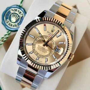 gents gold rolex watches Rolex Sky-Dweller 336933 Two-Tone Champagne Dial Front View 2025 – Gents Gold Rolex Watches