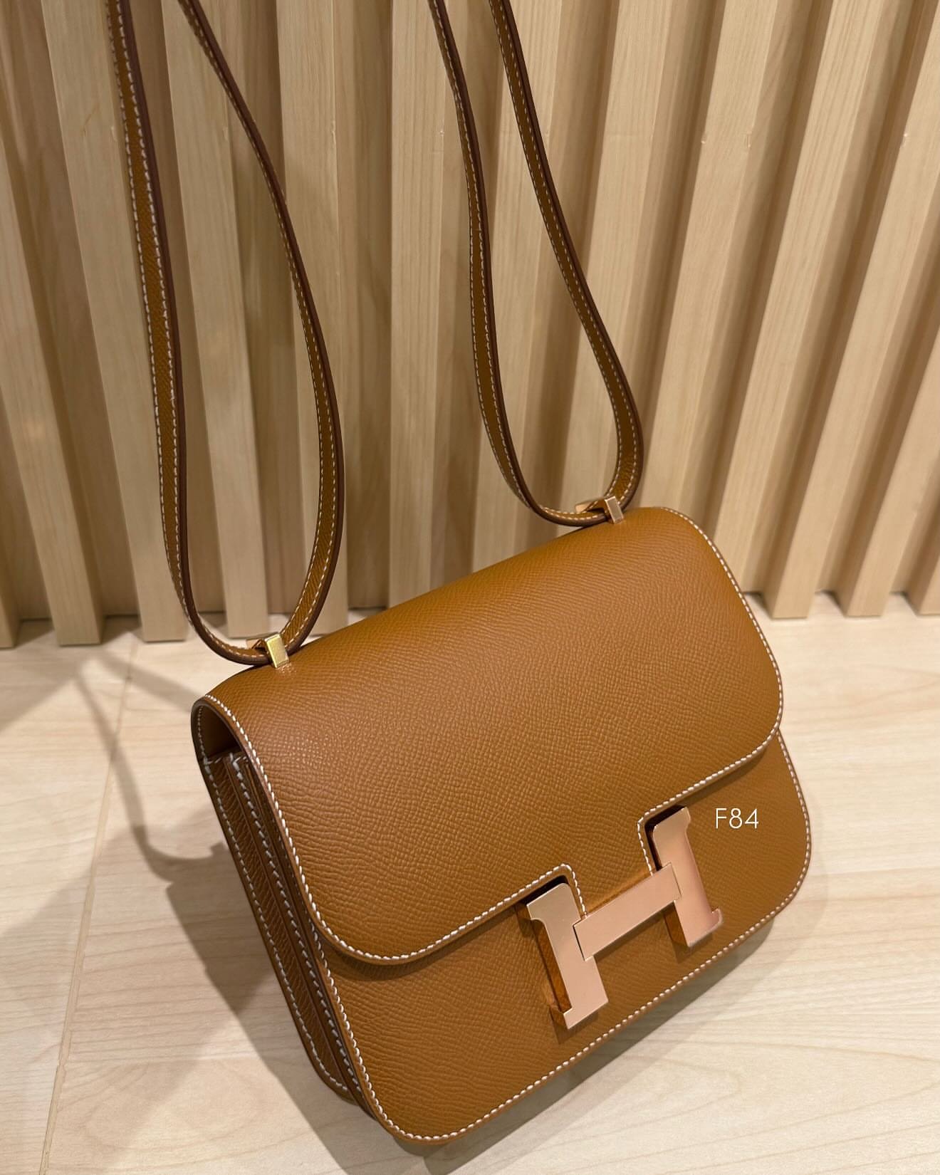 Hermès Constance 18 Gold Rose Gold Hardware Side Angle
