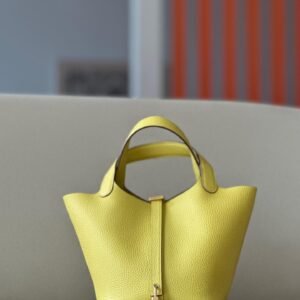 Hermès Picotin Clemence 0Y Limoncello Front Strap JHW Bucket unity handbags​