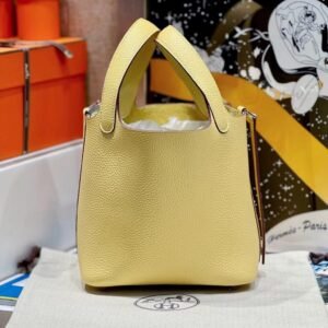Hermès Picotin 18 TC Jaune Poussin Front Strap Mini Charm handbag charms​
