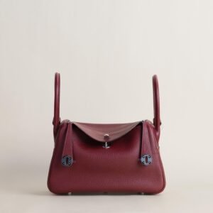 Hermès Lindy 26cm Rouge H Front Big Eyes Handles woven leather handbag​