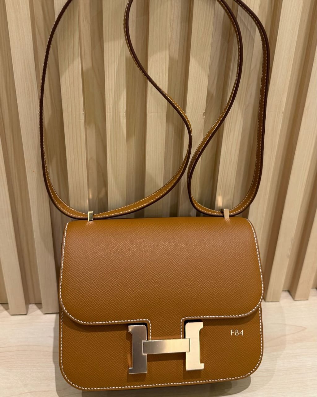 Hermès Constance 18 Gold Rose Gold Hardware Front View