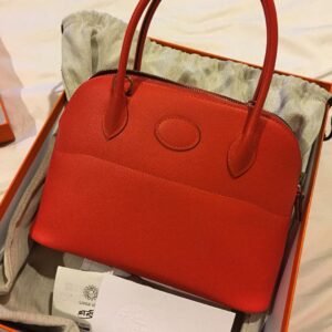 Hermès Bolide 27 Rouge Jaipur Epsom PHW with Orange Box Presentation designer handbags karl lagerfeld​
