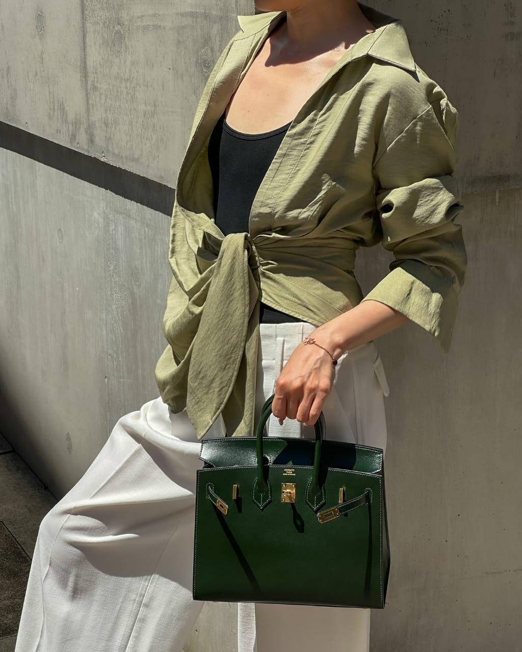 Hermès Birkin 25 Sellier Vert Fonce Front Turnlock Evening