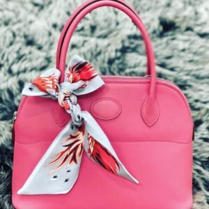 Hermès Bolide 27 Rose Azalea Swift PHW Front Signature Zipper handbag spanish