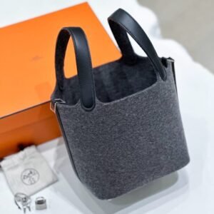Hermès Picotin Wool Felt Silver Hardware Complete Full Set Presentation handbag guess bag