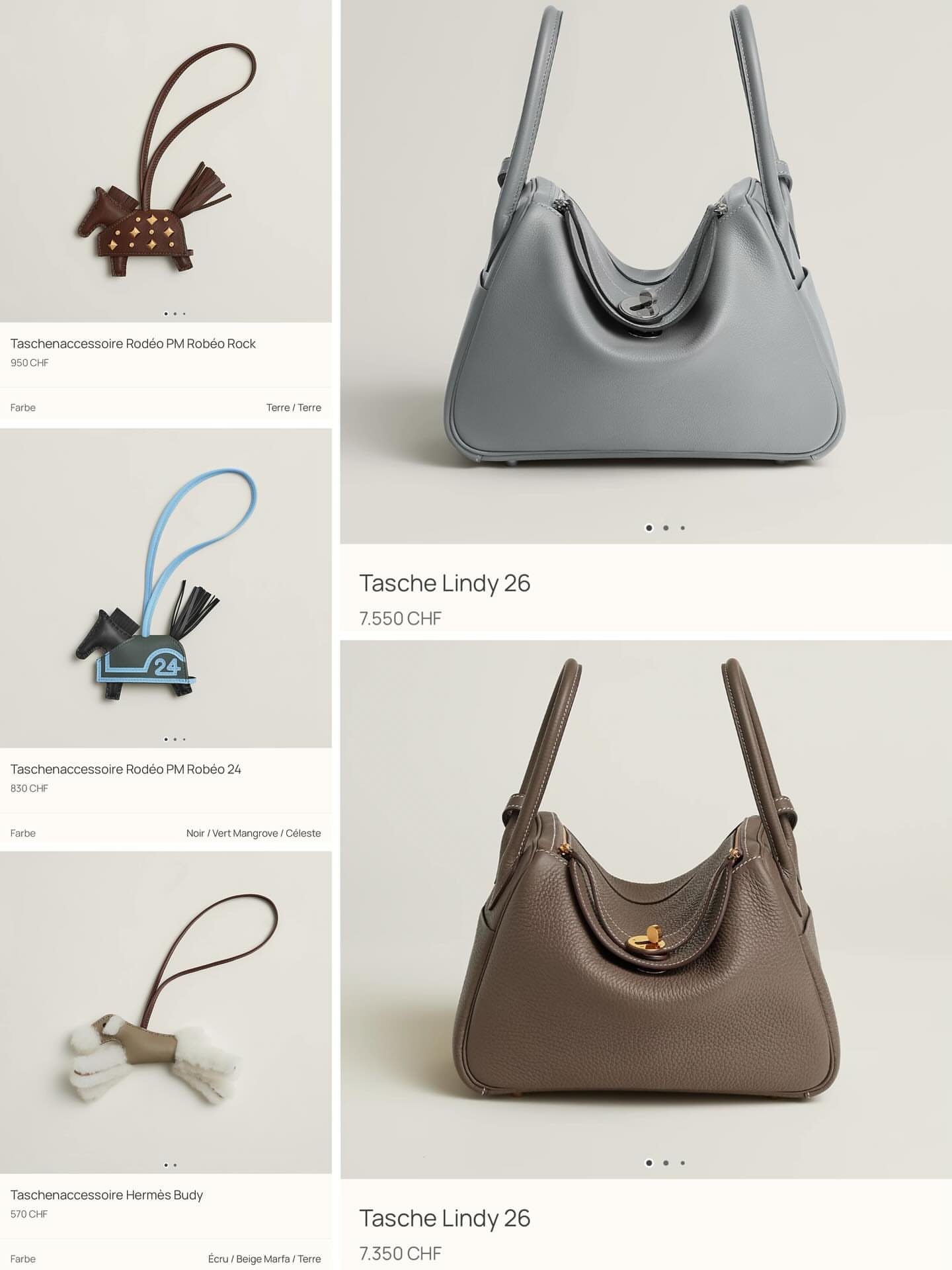 Hermès Switzerland Lindy 26 Gris Pantin Inventory Rodeo Buddy authentic bag