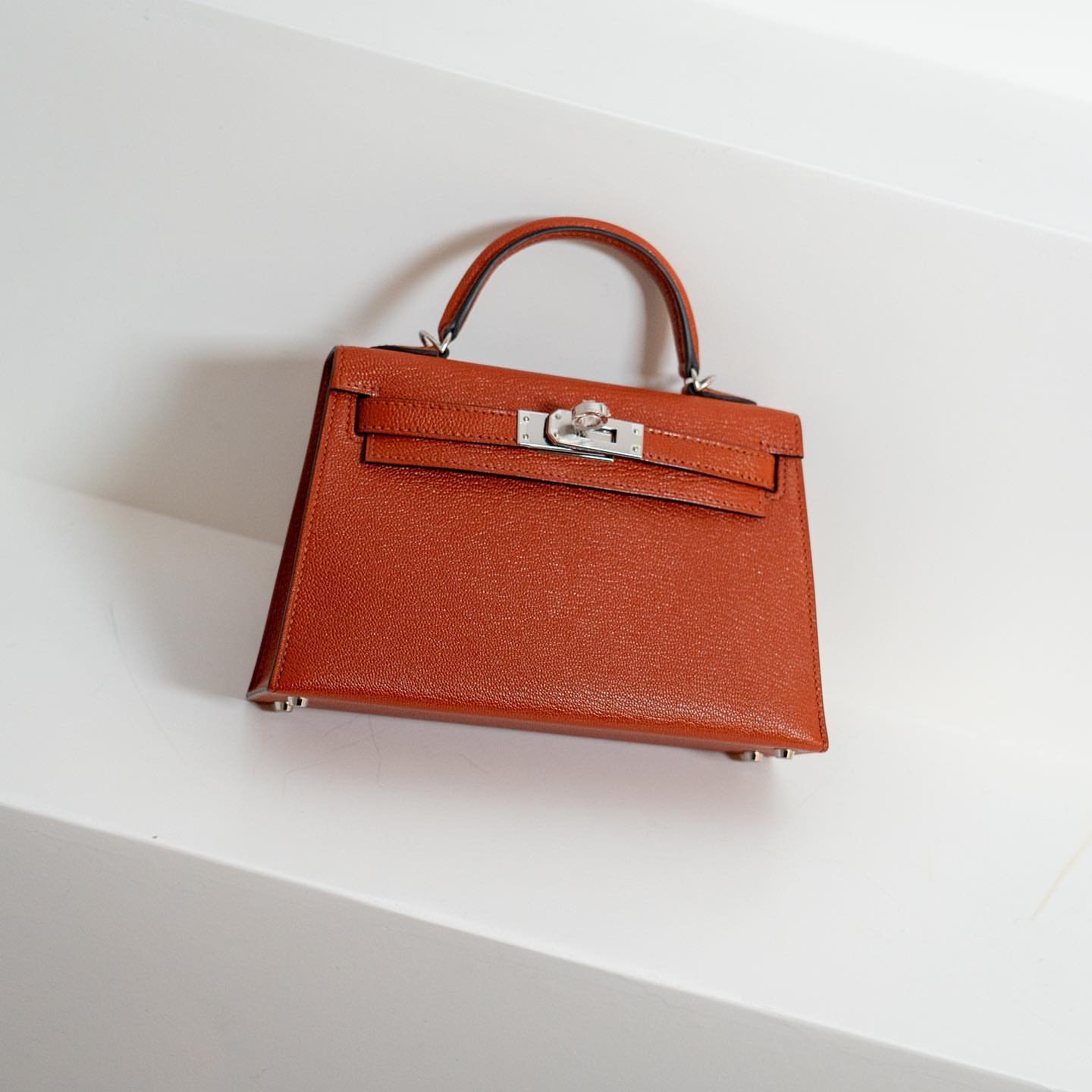 Etoupe Epsom Mini Kelly II GH Warm Greige Neutral