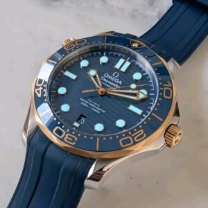 Omega Seamaster Blue Wave Ceramic Dial Detail omega seamaster antique watch