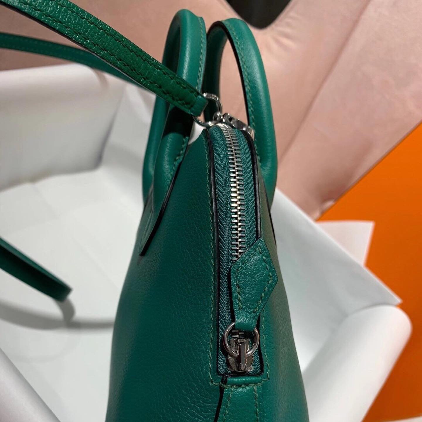 Hermès Mini Bolide 19 Green Perfect Athletic Side Profile