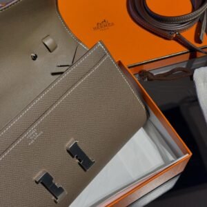 Hermès Constance Elan Etoupe Interior Organization Open clutch wallet