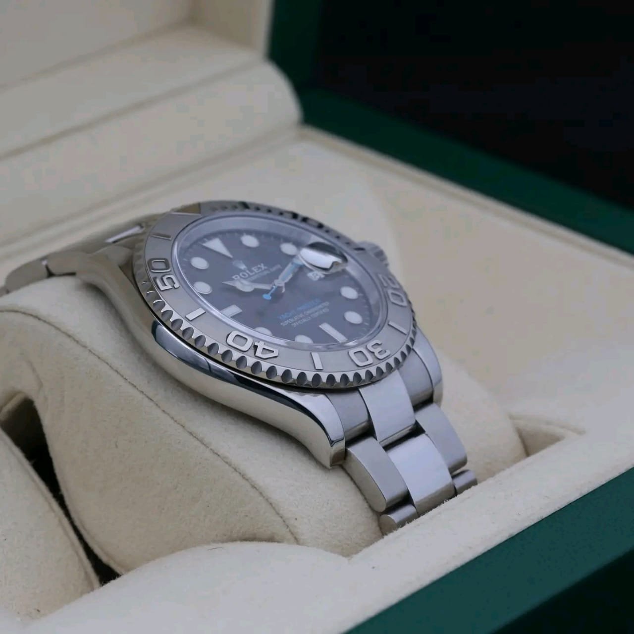 Rolex Yacht-Master 126622 Angle Crown Detail View