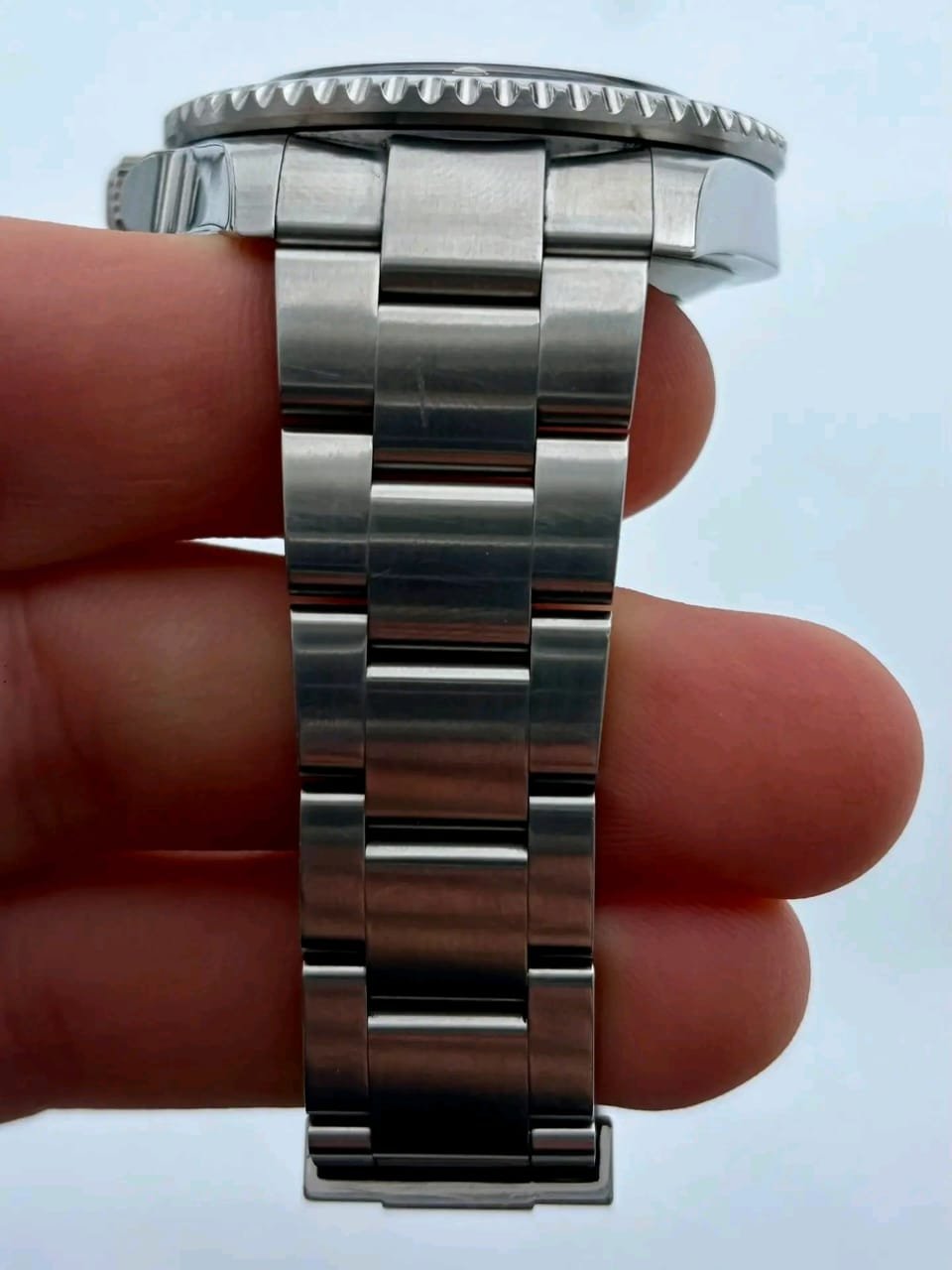 Rolex Submariner 16613LB Blue Aluminum Bezel Detail