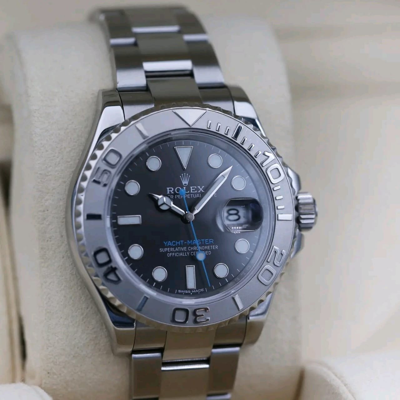 Rolex Yacht-Master 126622 Blue Seconds Hand Detail