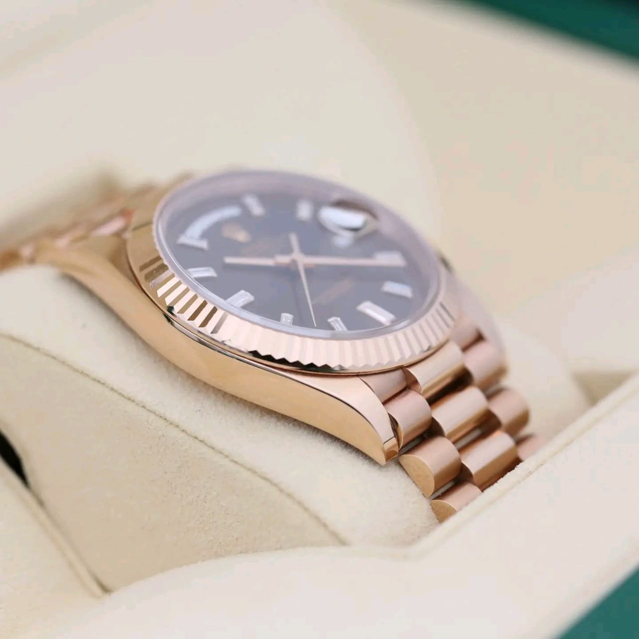 Rolex Day-Date 228235 Case Angle Side View