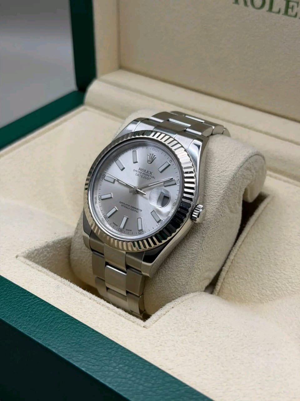 Rolex Datejust 116334 Case Side & Crown Angle View