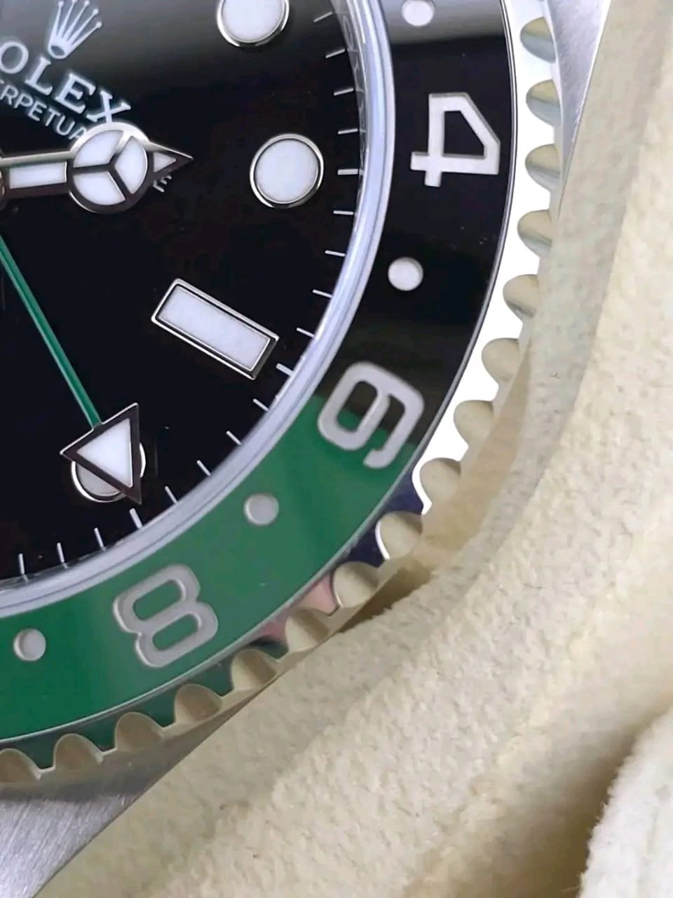 Rolex GMT-Master II Sprite Dial Close-Up