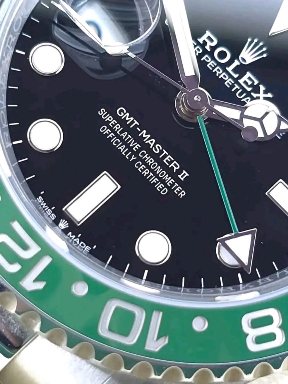 Rolex GMT-Master II Sprite Dial Engravings Detail