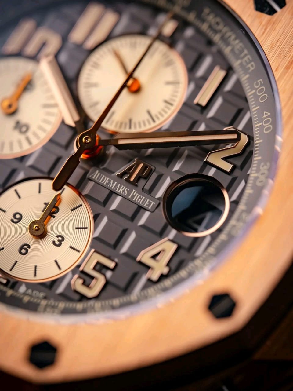 Audemars Piguet Royal Oak Offshore Grey Mega Tapisserie Dial Close-Up