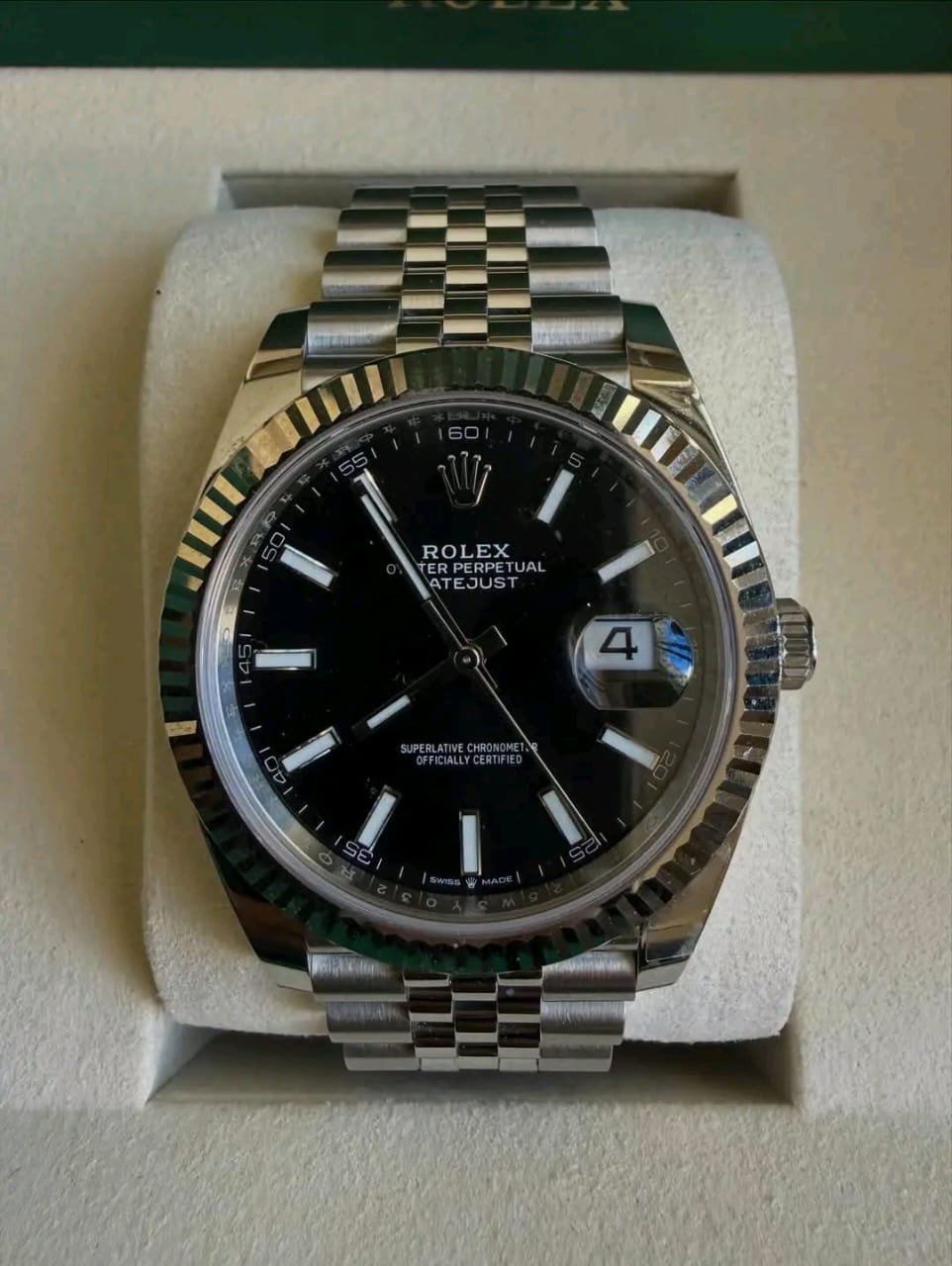 Rolex Datejust 41 Black Dial Close-Up