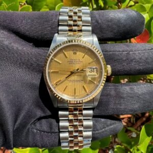 Rolex Datejust 16233 Fluted Bezel Close-Up mens yellow gold diamond watches​