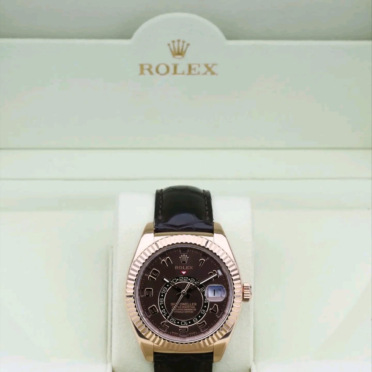 Rolex Sky-Dweller 326135 Fluted Bezel Close-Up