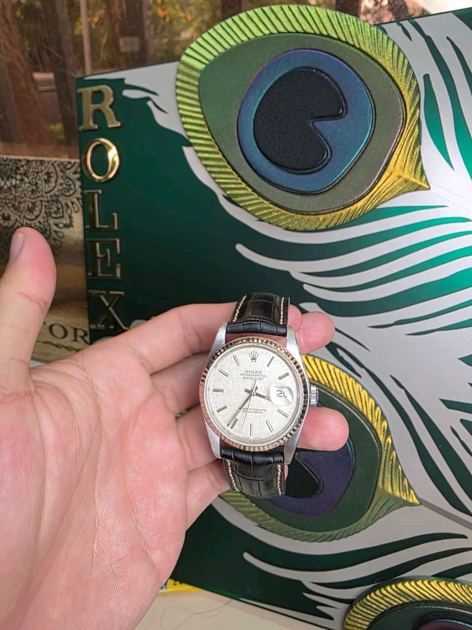 Rolex Datejust 16234 Linen Texture Dial Detail