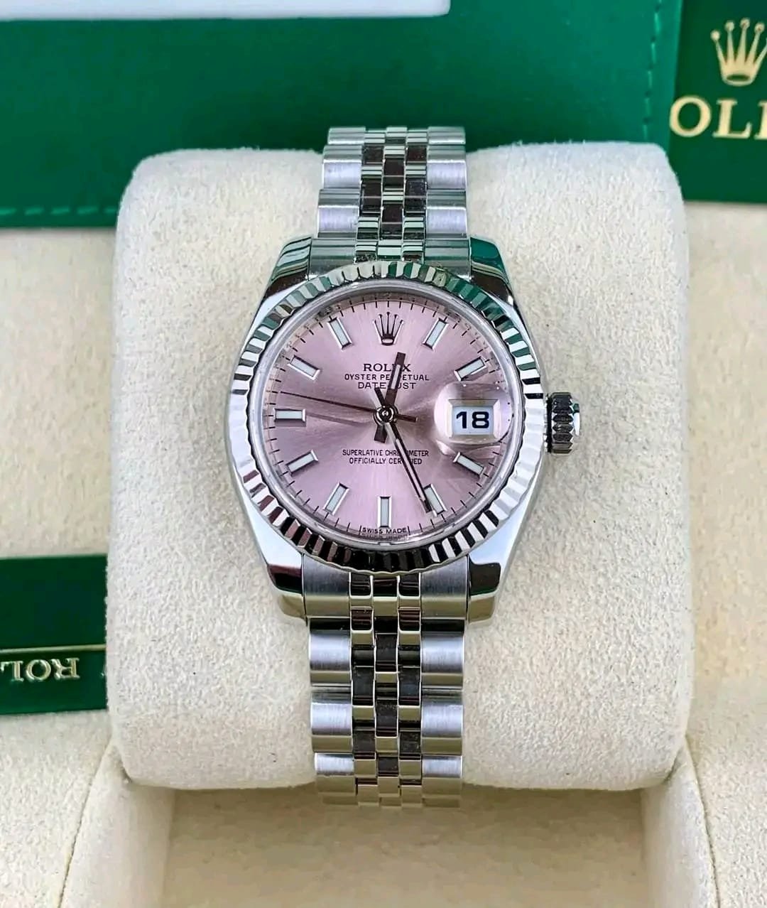 Rolex Ladies watches Datejust 179174 Pink Sunburst Dial Macro