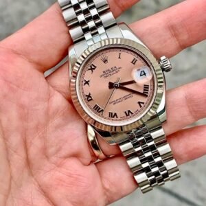 bust down rolex​ Rolex Ladies Datejust 178274 White Gold Fluted Bezel Close-Up