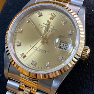 Rolex Datejust 16233 Champagne Diamond Dial with Fluted Bezel rolex pre owned