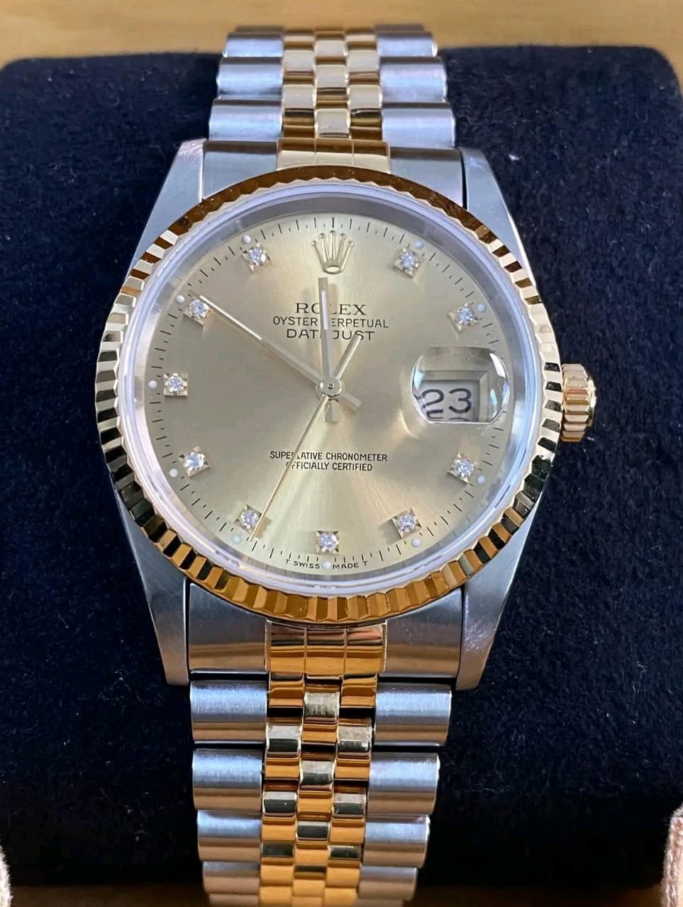 Rolex Datejust 16233 Date Window with Cyclops Magnification