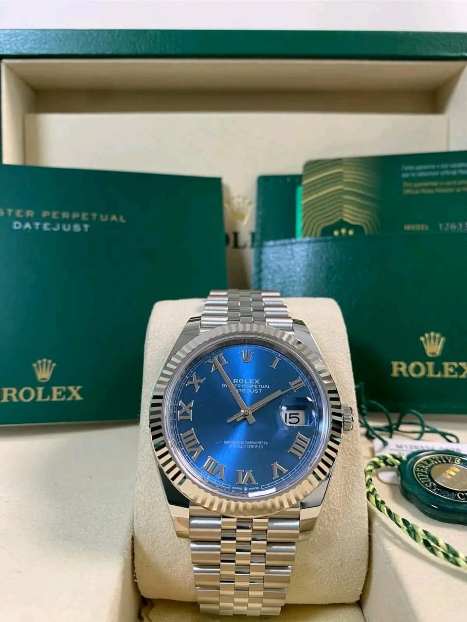 Rolex Datejust 126334 Blue Roman Dial Front View