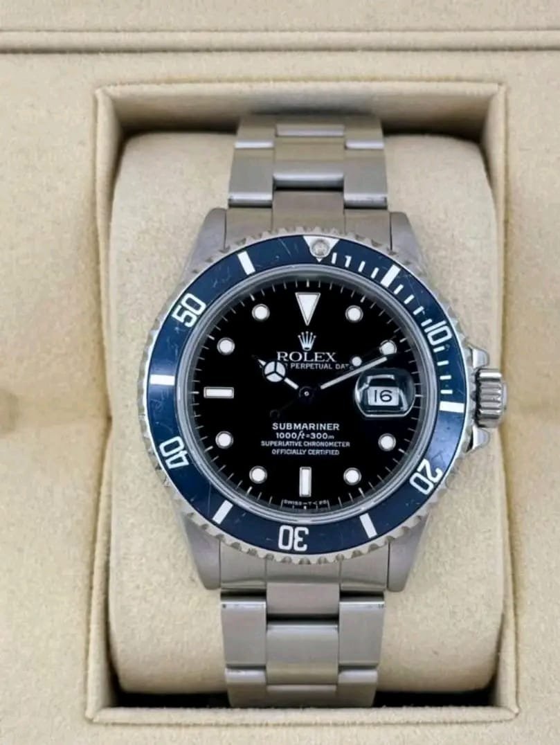 Rolex Submariner 16800 Black Dial Hero Shot bluesy rolex
