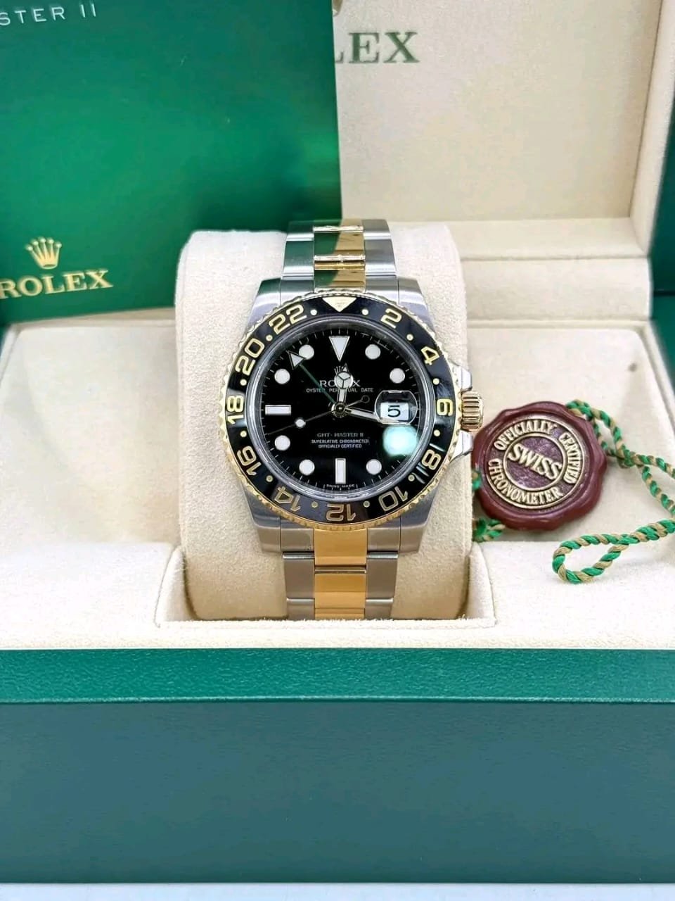 Rolex GMT-Master II 116713LN Front Dial Hero Shot gmt master ii rolex watch