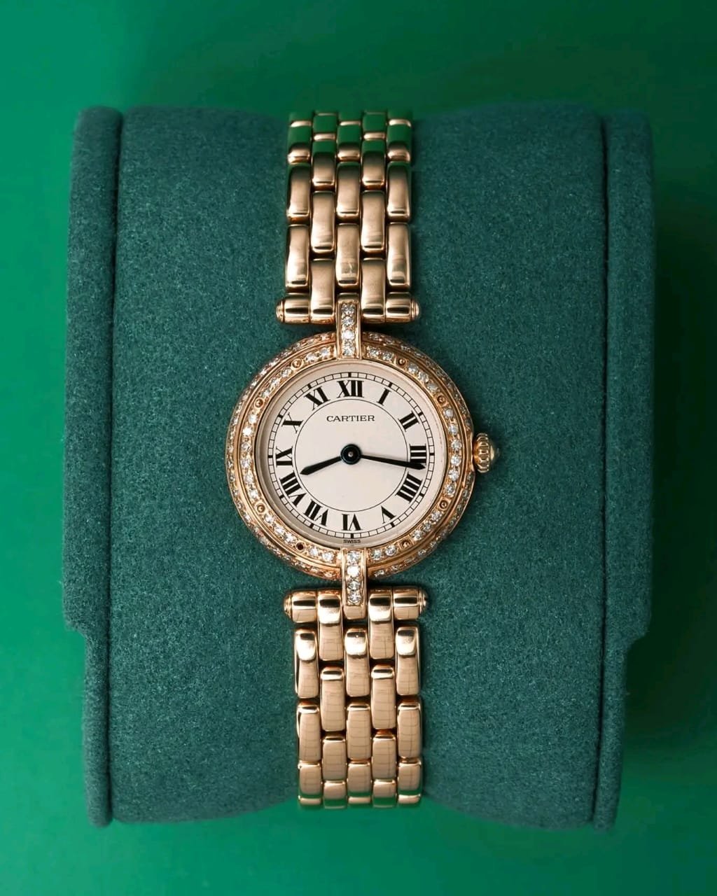 Cartier Panthere Vendome Gold Diamond Watch Hero