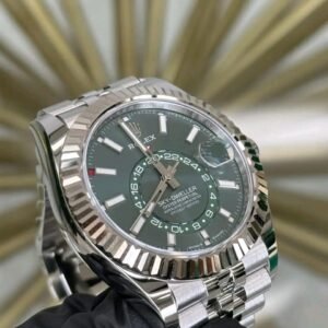green face rolex Rolex Sky Dweller Opposite Case Profile Green Dial