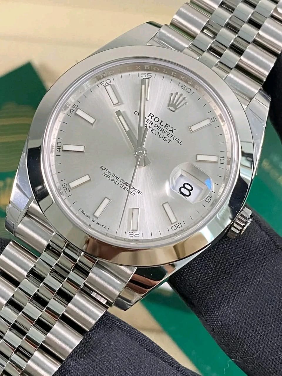 Rolex Datejust 126300 Silver Dial with Smooth Bezel