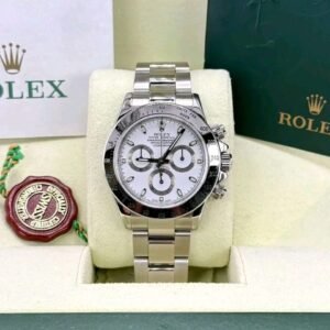 Rolex Daytona White Chronograph Dial Close-Up most expensive rolex watch