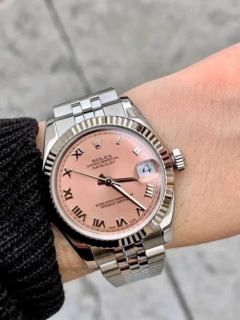 Bust Down Rolex – 2010 Rolex Datejust 31mm Ref. 178274 Pink Roman Dial White Gold Fluted Bezel Jubilee Bracelet Like New Full Set - Image 2